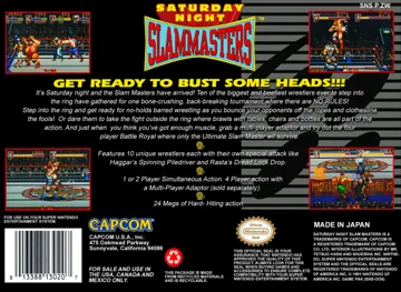 Saturday Night Slam Masters (USA) box cover back